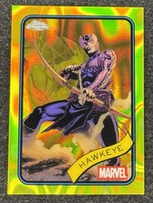 2025 Topps Chrome Marvel Hawkeye Yellow Lava Refractor #133