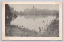 Simmons College View from Across Lake Boston MA Maynards Postcard