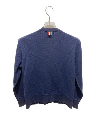 Thom Browne Thermal cotton V-neck cardigan Size: 2 Navy Men