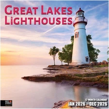 Great Lakes Lighthouses 2026 Wall Calendar | 12 Months | Giftable Decor