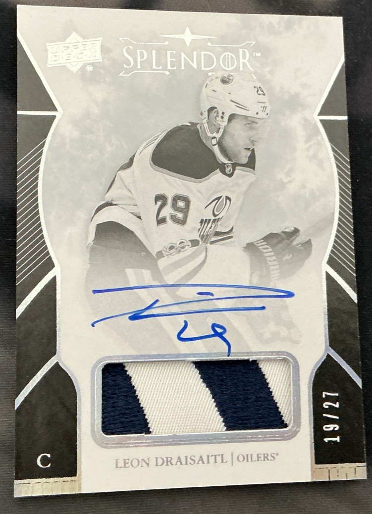 2018 Upper Deck Splendor Leon Draisaitl Auto #BW-LD Black And White #19 /27