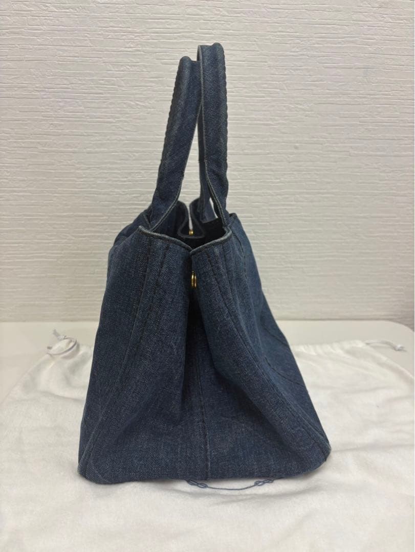 PRADA CANAPA Tote Bag Denim thumbnail 3