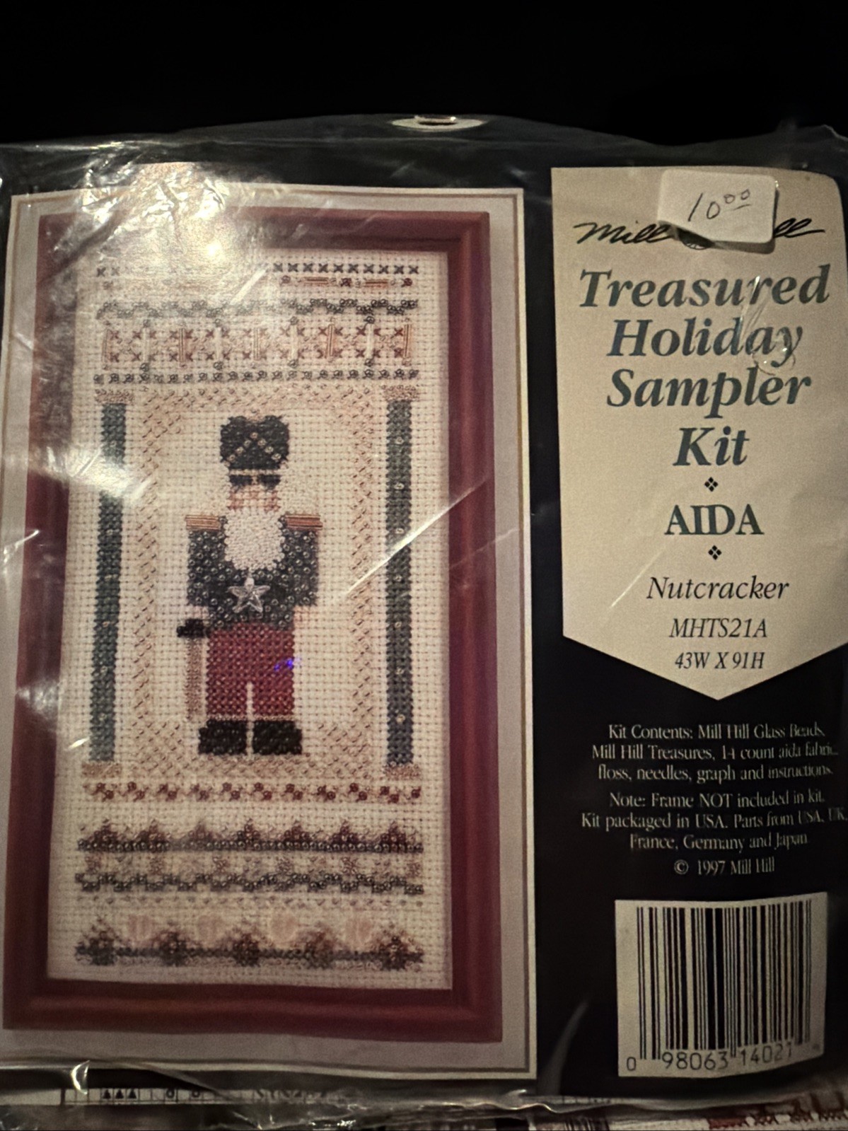 Vintage 1997 Mill Hill Treasured Holiday sampler Kit MHTS21A Nutcracker AIDA 