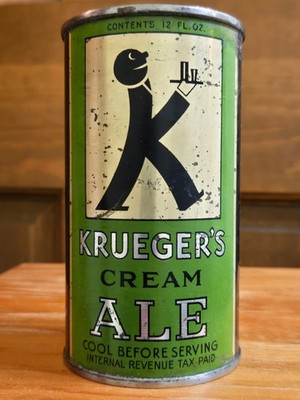 KRUEGER'S CREAM ALE MID 1935 12OZ IRTP KEGLINED OPENING INST FLAT TOP ...