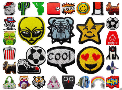 große Auswahl an Patches Aufbügler Aufnäher Comic Tiere Smiley Patch Deko Teil4
