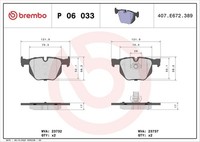 Brembo Bremsbelagsatz, Scheibenbremse Hinterachse FüR Bmw