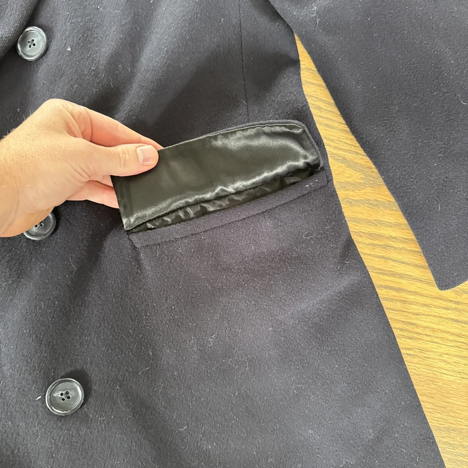 Vintage Marshall Fields Navy Double Breasted Trench Coat (See Measurements) - Image 4 of 4