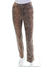 AFRM Women's High Waist Five Pocket Straight Leg Snake Print Pants Size 24