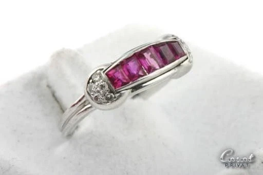 Rubin Diamant Ring 585 er 14kt Weißgold Gr 52 * - Bild 2 von 4