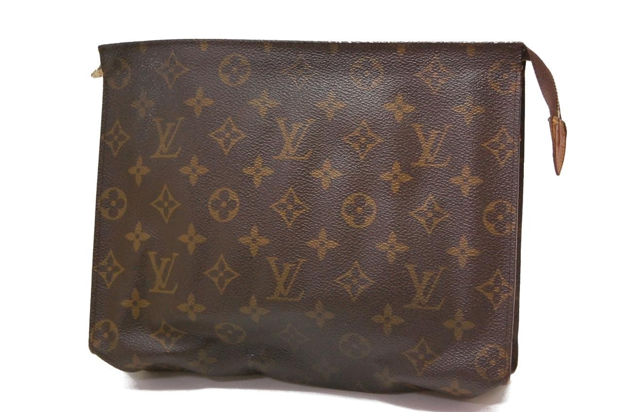 Auth Louis Vuitton Monogram Poche Toilette Toiletry Pouch 26 MI 1222a