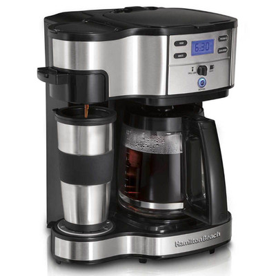 Hamilton Beach 2-Way Coffee Maker Single Serve 12 Cup Programmable Maker 49980RG