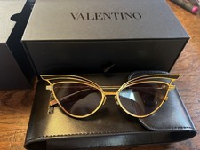Valentino VLS 118A 55 GLD BLK V-Glassliner Sunglasses. New. Authentic