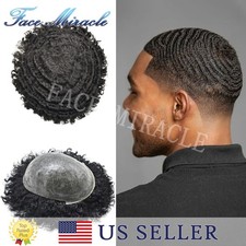 Hair Units for Black Men Kinky Curly Hairpieces for African Amrican Men All Poly