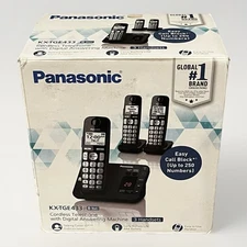 Panasonic KX-TGE433B Cordless Phone System 3 Handsets w/ Answering Machine | NEW