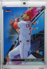2021 Topps Finest St. Louis Cardinals Dylan Carlson Base Blue Refractor 047/150