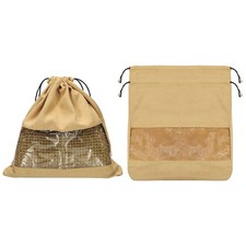3Pack Dust Bags 10.24"x10.24"Cover Storage Bags with Window, Coffee