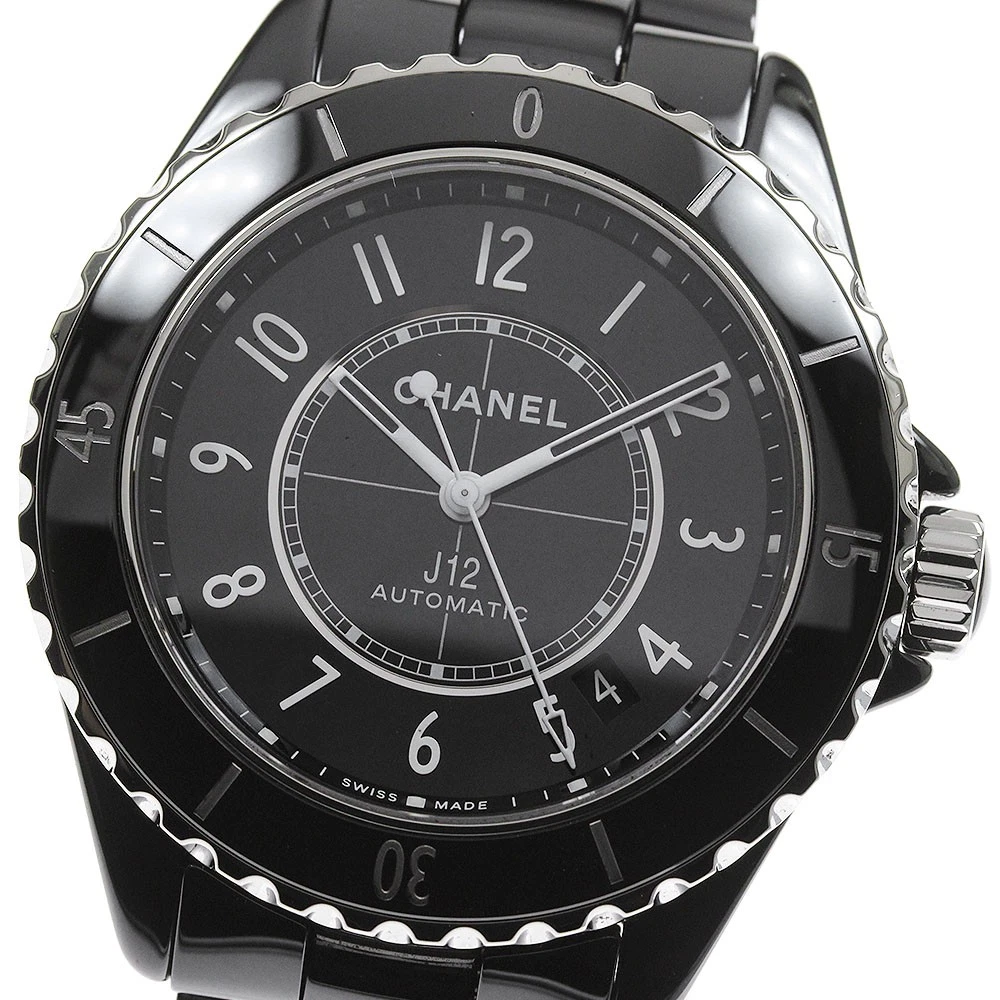 Orologio Uomo Automatico CHANEL J12 H5697 Ceramica Nera Data Quadrante Nero_830776