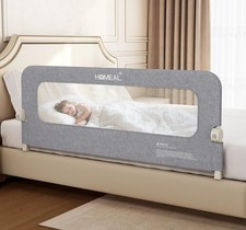 HOMEAL Bed Rail for Toddlers 59" x 24" Extra Long Foldable Guard Grey New In Box