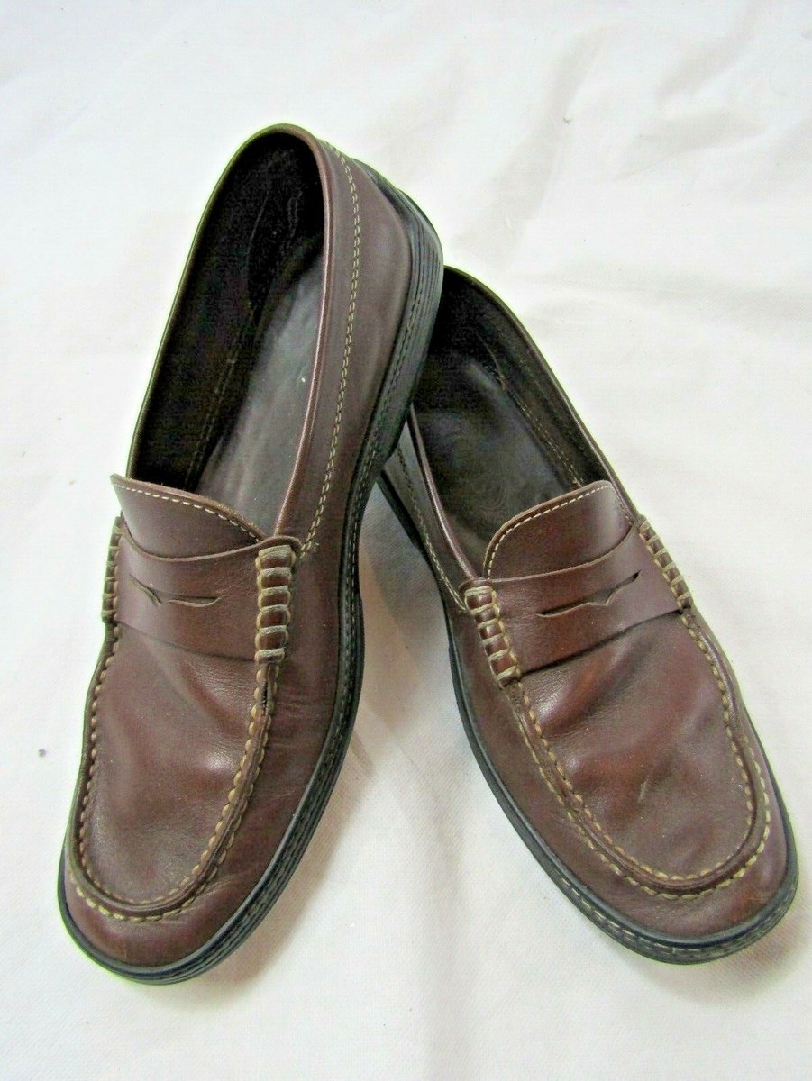 Tods Chocolate Brown Leather Penny Loafers Men’s Shoes Windsor Size