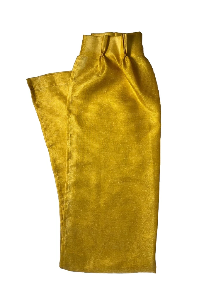 4件套复古60年代窗帘面板黄色透明褶帘82长独特 — 第 2/4 张图片