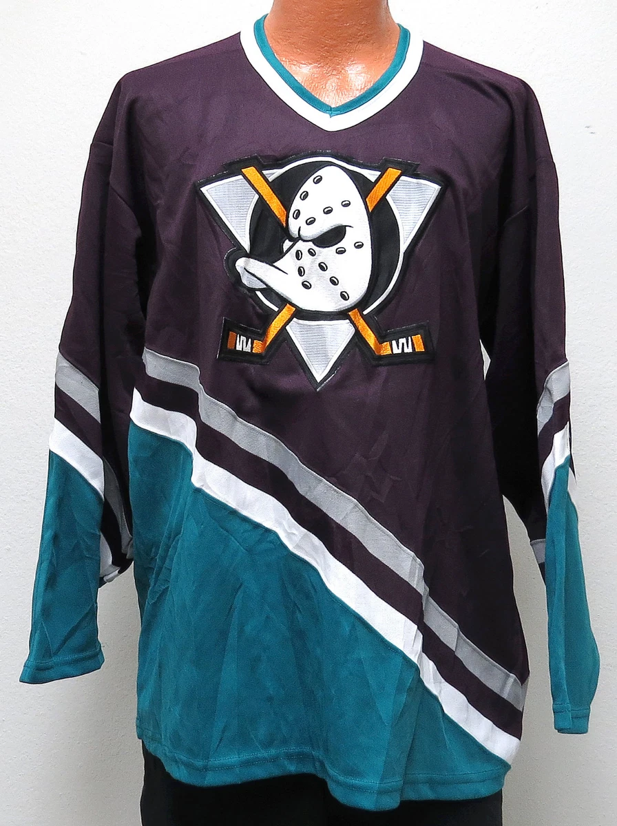 VTG 90s CCM Anaheim Mighty Ducks Purple NHL Hockey Jersey Large