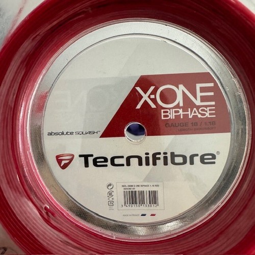 Tecnifibre X-One Biphase Red Squash String 9m Set (Unpackaged) - 18g/1.18mm - Picture 2 of 2