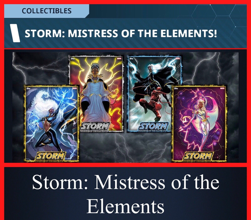 STORM : MISTRESS OF THE ELEMENTS SR+RARE 22 CARD SET-TOPPS MARVEL COLLECT DIGITL