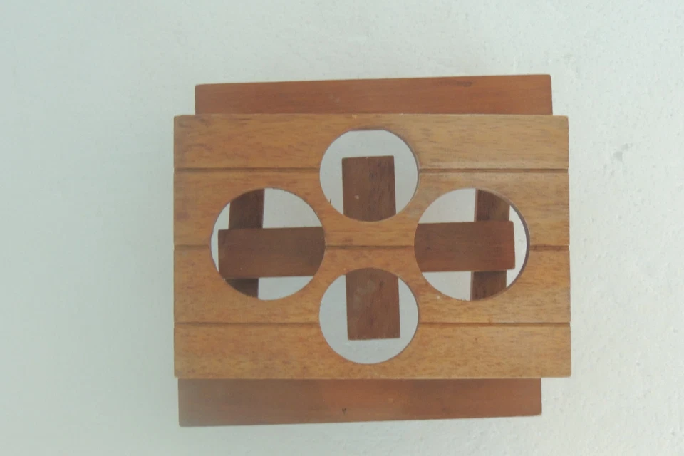  户外野餐桌可容纳 4 茶灯蜡烛手工制作 6.5 x 4.1/4 顶部 4 W — 第 2/4 张图片