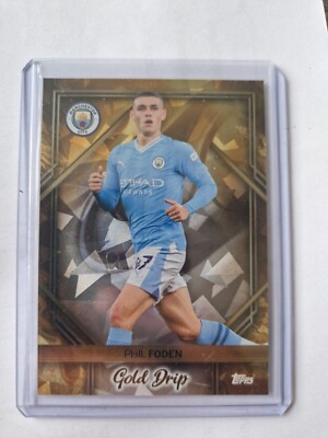 2023-24 TOPPS MANCHESTER CITY OFFICIAL SET PHIL FODEN GOLD DRIP ICE FOIL