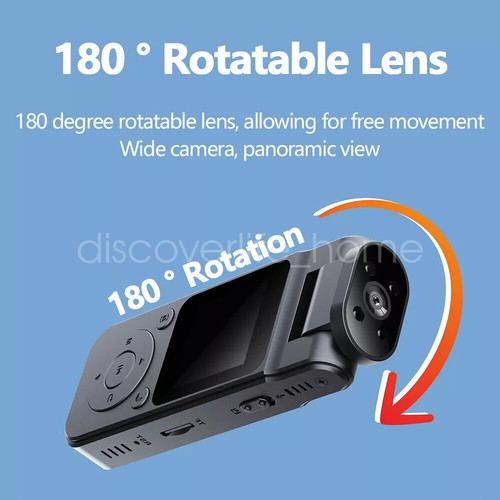 4K/2K/1080P Camcorder Mini Police Body Camera 180° Audio Video DVR IR Night Cam - Picture 8 of 28