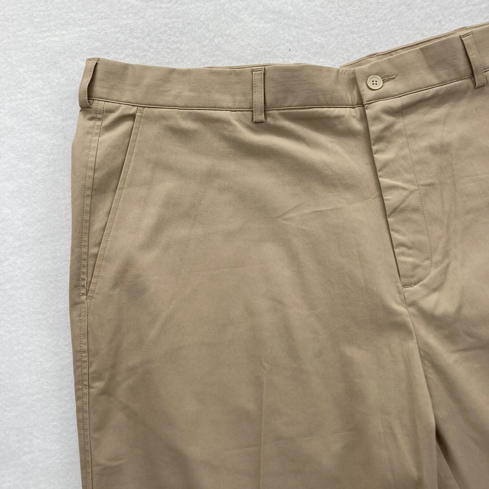 Dunning Mens 40x32 Brown Stretch Fabric Golf Pants Mid Rise Flat Front