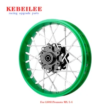 KEBEILEE CNC Aluminum Front Wheel V2 For LOSI Promoto MX motorcycle  1:4 Green