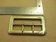 4" Solid Brass Middle Bar Santa Claus Belt Buckle  