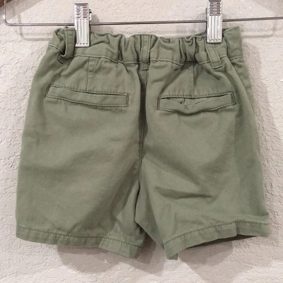 Pantalones Cortos The Children's Place Bebés Niños 12-18M Verde Frente Plano Chino 100% Algodón Foto 3 de 4