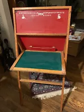 Vintage Oak Green Slate Chalkboard Easel 41" x 19", folds up, opens to 21"