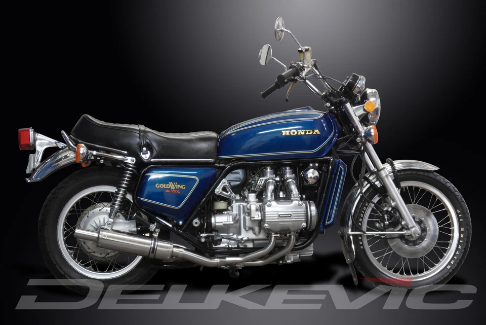 Круглые глушители из нержавеющей стали для полной выхлопной системы Honda GL1000K Goldwing 1975-1979 4-2 14 дюймов - Изображение 4 из 4