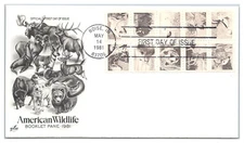 #1880-1889 Artcraft Cachet FDC Wildlife Se-tenant Booklet Pane Unaddres LOT 2211