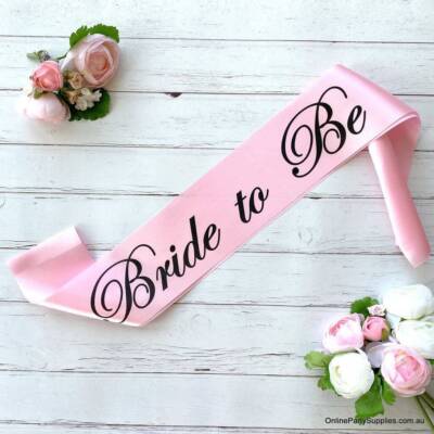 Pink 'Bride to Be' Hen Party Sash - Black Print