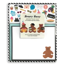 Mrs. Grossman's Beary Busy Design Your Own Sticker Notecards 8 pc DIY Card Set