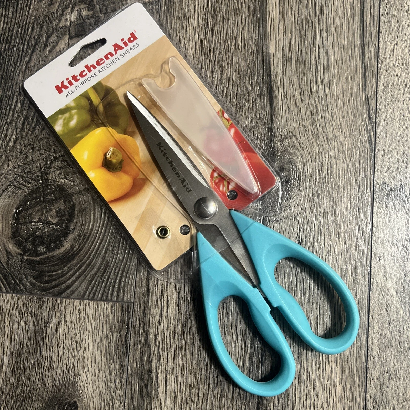 KitchenAid All Purpose Kitchen Shears Turquoise Aqua Blue HTQA new
