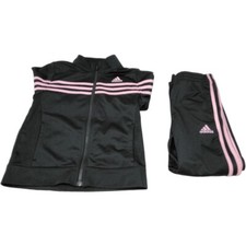 Adidas Tricot TrackSuit Girls 6 Black, Pink