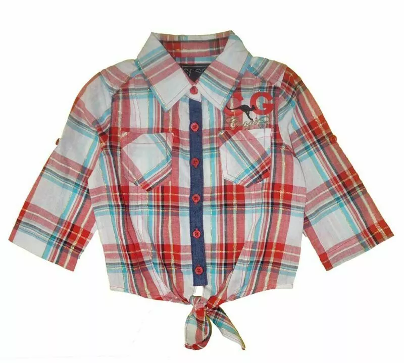 Coogi Girls Plaid Button Up Shirt Size 4 6X 36