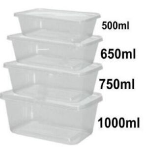 Takeaway Food Container Plastic Microwave Freezer Safe Storage Boxes LID Marquee