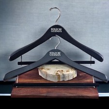 VTG Bergdorf Goodman Mens Wooden Suit Hanger Black Flocked Pants Trousers Lot 2