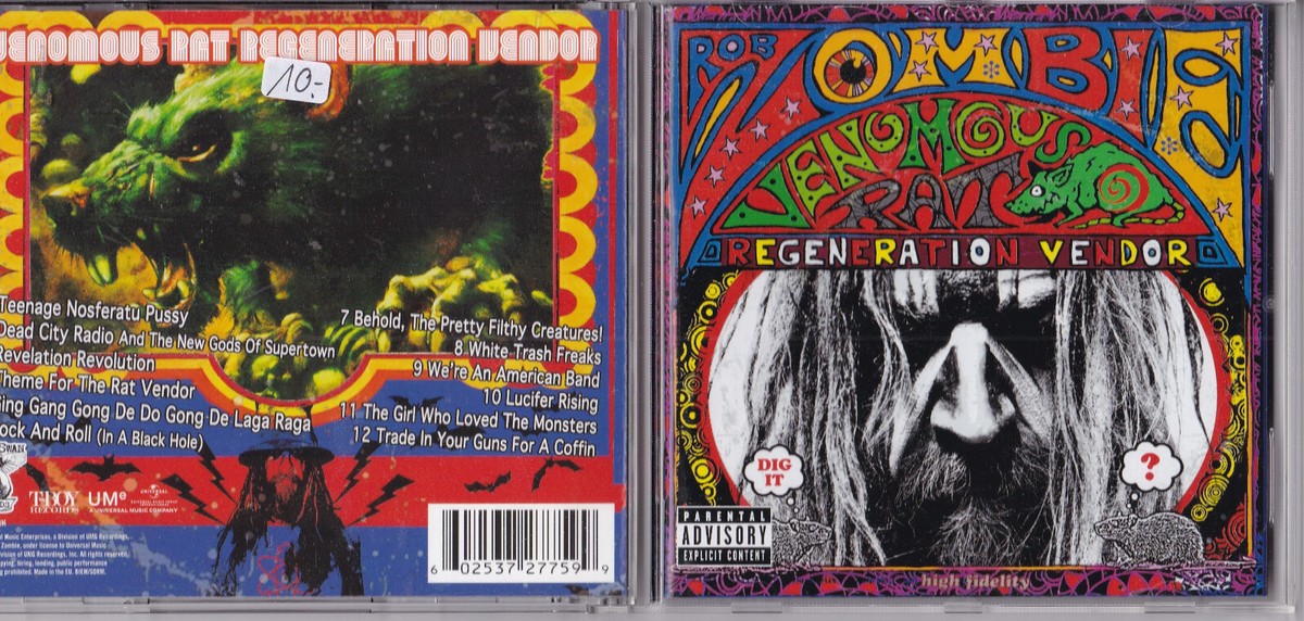 米LP Rob Zombie Venomous Rat Regeneration Vendor B001810101 Zodiac Swan Records 未開封 /00400 Rob Zombie -Venomous Rat Regeneration Vendor- CD Zodiac Swan