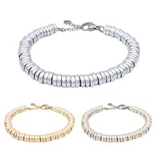 Bracciale tipo dodo stile anelli singoli alluminio acciaio Dorato Argentato 7 mm