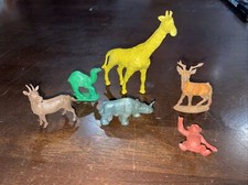 Safari Jungle Animal Lot Plastic Toy figures Multicolor Giraffe Deer Vintage