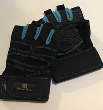 Bohemian Retroci Light Marine Padded Gel Workout Gloves Women Size L Half Finger