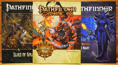 Lot of 3 Pathfinder Chronicles Gods Adventure Path Night Companion Elves Paizo