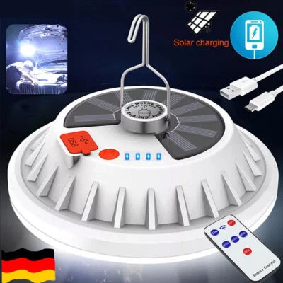 MARKENLOS LED Solarleuchte Akku Outdoor Camping Lampe USB Aufladbar Laterne Zelt Licht